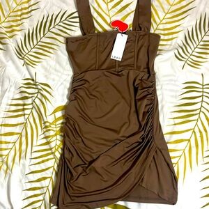 Strapped brown dress